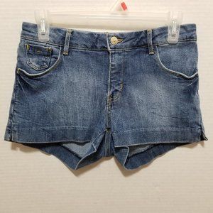 H&M shorts 36 EUR 6 US denim jean side split shortie stretch summer &Shorts